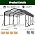 HOPETANA 12x20 FT Heavy Duty Metal Carport, Outdoor Garage Car Shelter with Galvanized Steel Frame & Roof, Pre-Drilled Parts, All-Weather Multi-Use Canopy for Car, Pickup, Boat & Tractor