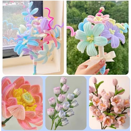 Pipe Cleaners, 100 Pieces Light Pink Chenille Stems Craft, 12 inch Long Fluffy Pipe Cleaners for Creative DIY Art Craft Projects, Home Decoration Supplies (6 mm x 30 cm, Light Pink) - Image 7