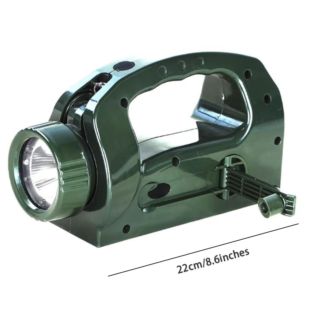 Torcia Elettrica Esterna A Manovella, Testa Della Lampada Regolabile Da 0 A 120°, Torcia Elettrica Portatile Ricaricabile Tramite USB, Assorbimento Magnetico