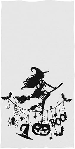 Toallas de mano de bruja de Halloween de 16 x 30 pulgadas, toalla de baño fina, gorro de bruja de araña, calabaza, boo, ultra suave, altamente Toallas de mano de bruja de Halloween de 16 x 30 pulgadas, toalla de baño fina, gorro de bruja de araña, calabaza, boo, ultra suave, altamente