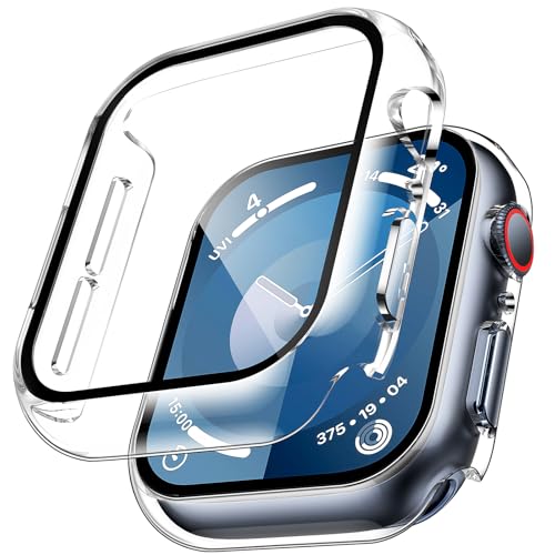 Image of TAURI 2 Pack Hard Case Designed for Apple Watch Series 10 46mm, [360 Shockproof] with 9H Tempered Glass Screen Protector, [Scratch-Resistant] Cover - Clear