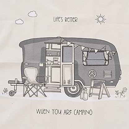 ReWu Geschirrtuch Vanlife Wohnwagen 2er-Set Mit Spruch Beige 100% Baumwolle Küchenhandtuch Trockentücher Abtrocktücher Küche Camping Putzlappen Geschirrhandtuch 50 x 70 cm – Bild 6