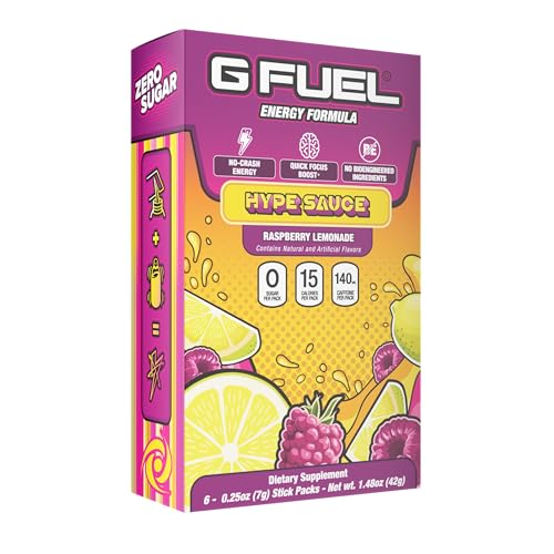 G Fuel Hype Sauce Energy Powder Packets, Sugar Free, Clean Caffeine Focus Supplement, Water Mix,...