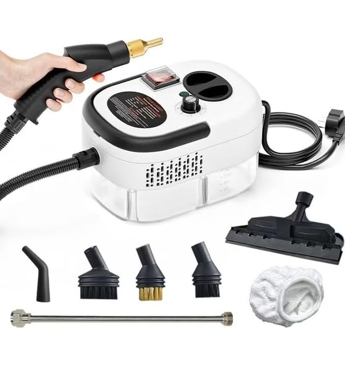 ALLTEC 2500W High-Pressure Portable Steam Cleaner | Handheld Steamer for Home Kitchen Car & Upholstery | 1200ML Tank | Chemical-Free Deep Cleaning