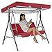 SJASD Toit de Remplacement de l'Auvent de Balançoire, Toit De Rechange pour Balancelle De Jardin Toile De Balancelle Jardin 210DImperméable Toit De Balancelle, 2/3 Places,Rouge,195x125x15cm/77x49x6''