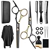 Hair Cutting Scissors Shears Kits, 15 Pcs Professional Hairdressing Scissors Set, Stainless Steel Hairdressing Shears Set Professional Thinning Scissors for Barber/Salon/Home/Men/Women/Kids/Adults