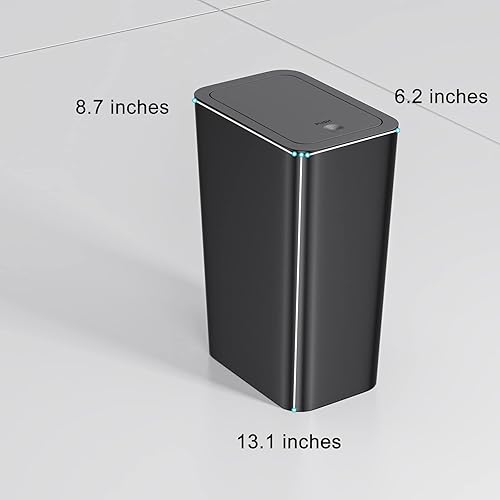 Miniatura 10 de N. NETDOT Paquete de 3 cubos de basura pequeños de 1.8 galones con tapa, cubo de basura para baño con tapa desplegable, cesta de basura para baño,