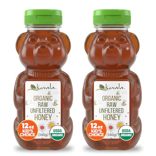 Kevala Miel Orgánica Cruda Sin Filtrar Bear 12 oz 2 pack