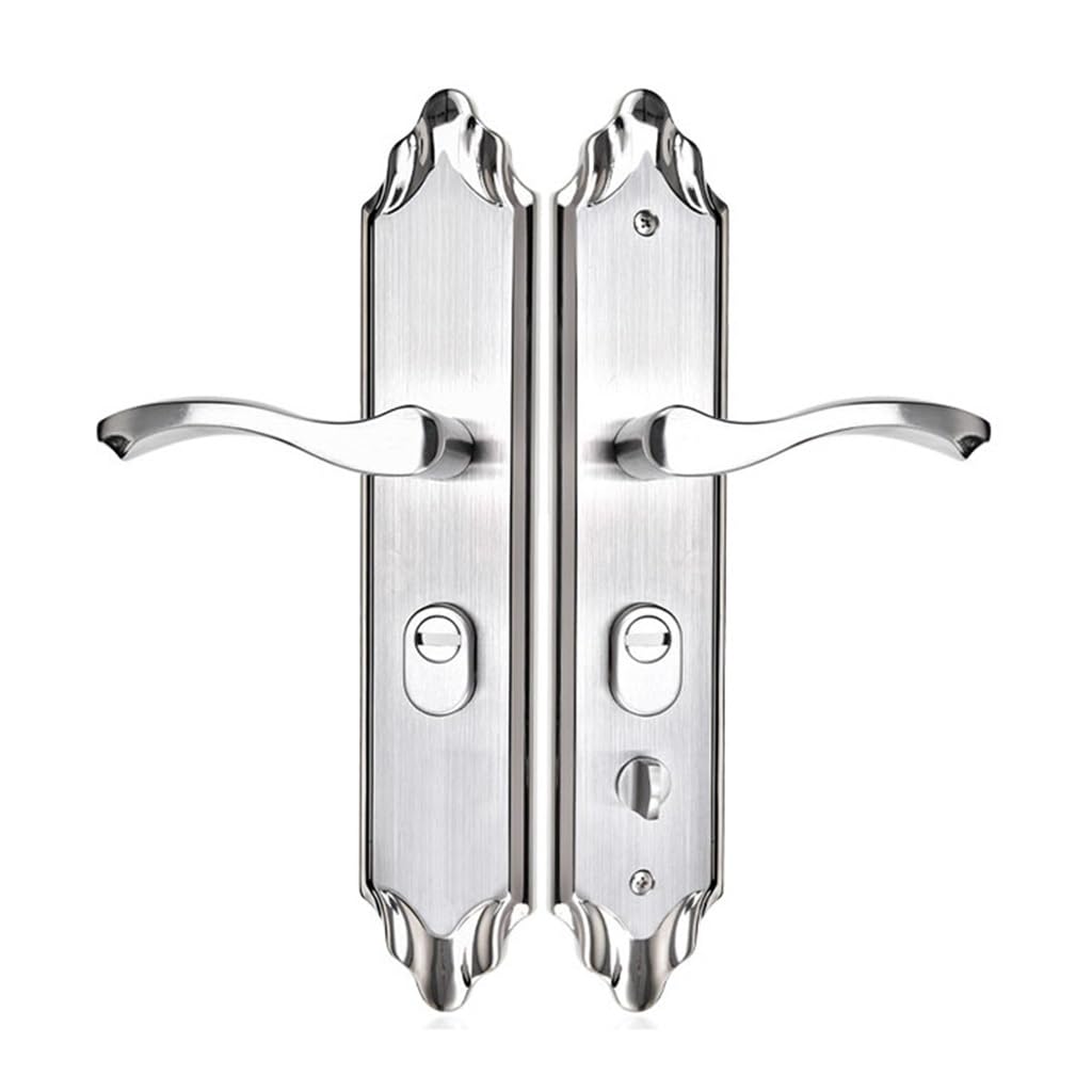 MOBYGKFY Interior Door Lock Anti-Theft Panel Stainless Steel Lever Handle Lockset