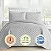 Comfy Bedding 1053 Oversized and Prewashed Lantern Ogee Quilted, King/California King, Light Grey