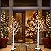 Vanthylit Prelit Birch Tree Light, White Christmas Tree for Home Party Wedding Holiday Christmas Decorations Outdoor Indoor Light Up Trees - 2 Pack 5FT 6FT (Timer)