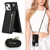iPhone13 6.1（2021）対応 スマホ 携帯 用 ケース iphone13 スマホケース 肩掛け 首かけ 斜めがけ ショルダー ケースiphone13 ケース かわいい 財布型 ケース iPhone13 case iPhone13 携帯ケース iphone13 カメラ型スマホケースiPhone13 手帳型ケース【上下開】 Cavor iPhone13 携帯ケース ステント機能 韓国 PU皮革 スタンド機能 スマホケース チェーン TPUパイピング 指紋防止 落下防止 人気ランキング Qi ワイヤレス充電対応 薄型軽量 耐久性 取り外し可能 落下保護 【ブラック】
