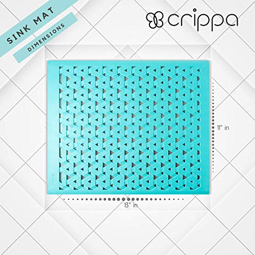 Crippa Kitchen Sink Protector Mat | Set of 2 Sink Mats for Porcelain Sink | Kitchen Sink Mats For Double Sink | Turquoise - Thumbnail 3