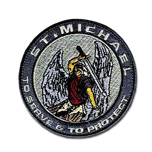 BASTION Morale Patches (St. Michael, to Serve & to Protect) | 3D Embroidered Patches with Hook & Loop Fastener Backing | Clean Stitching, Christian Patches for Tactical Bag, Hats & Vest