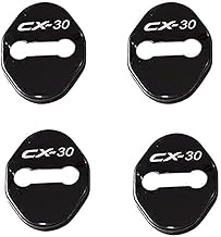 DQIGCTES 4-Piece Car Door Lock Cover for Mazda CX30 CX-30, Car Door Lock Cover, Protective Cap, Interior Protection Accessories, Black