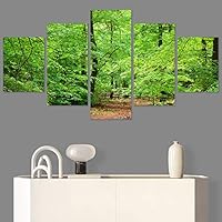 SIGNWIN 5 Panel Canvas Wall Art Modern Art Dramatic Forest Multicolor Photography Romantics Scenic for Home Decorations Ready to Hang - 60
