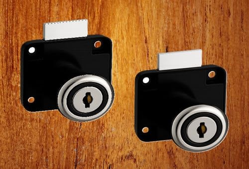 Smart Shophar Steel Kiwi Multipurpose Cabinet Drawer Lock for Cupboard Wardrobe Office Furniture Security Safe Locking Solution Durable Keys Storage Units Safety & Durability Black Silver Pack of 2