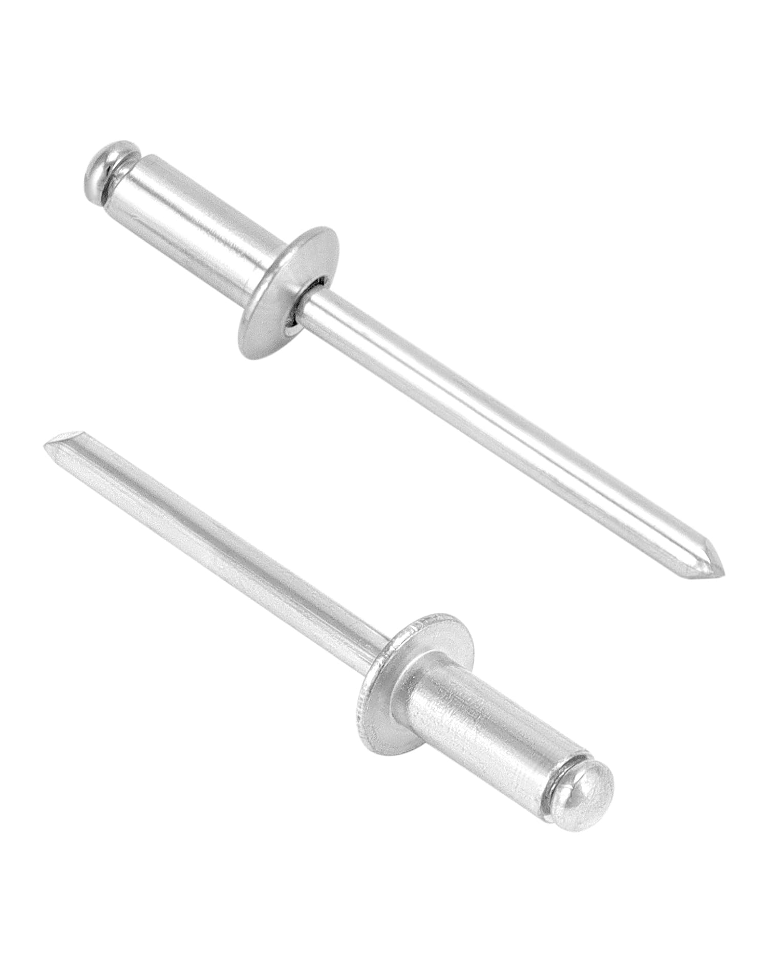 QWORK Remaches ciegos de aluminio, 500 piezas de 3/16 x 1/2 pulgadas (4,8 x 12 mm), surtido de remaches ciegos, remaches ciegos, plateado