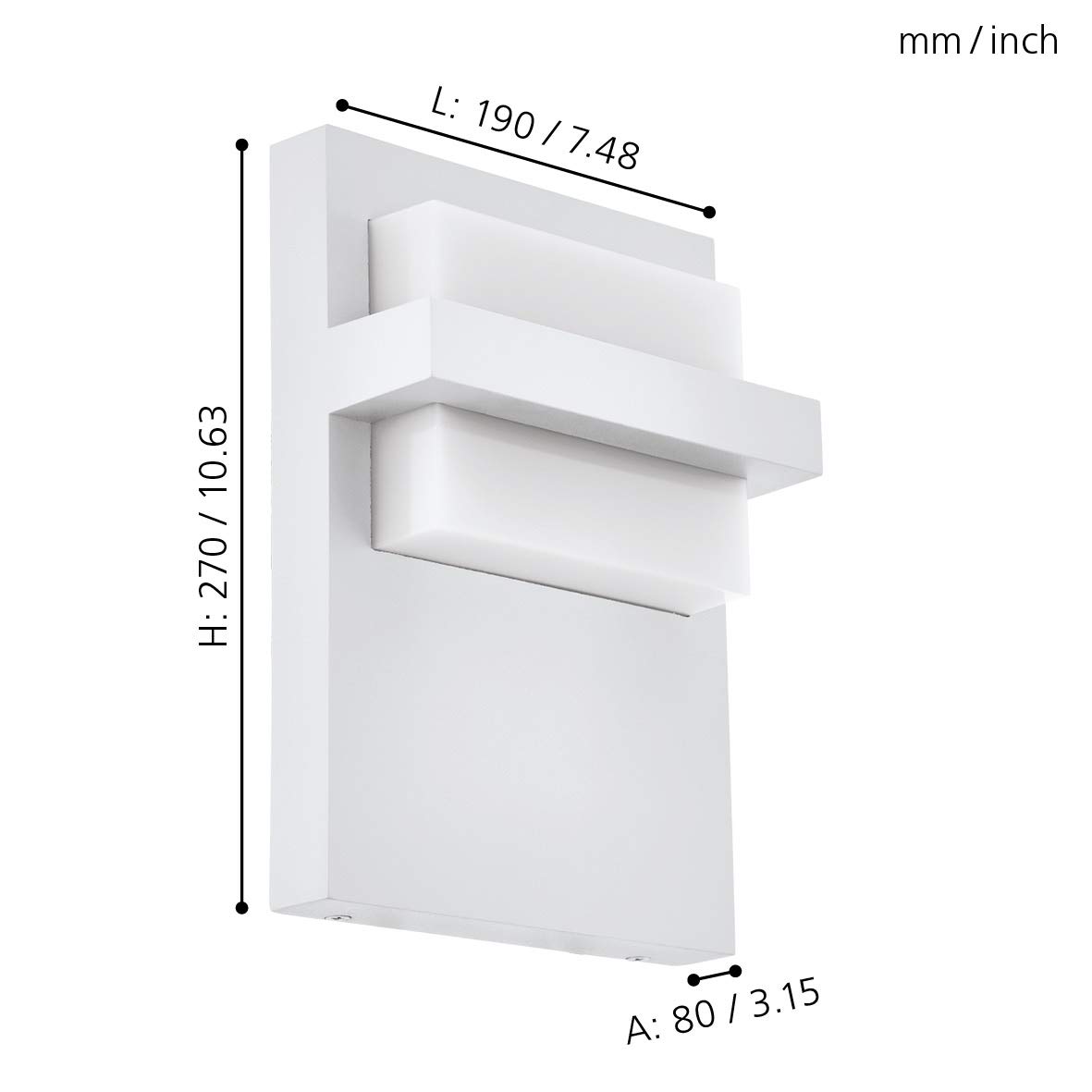 Eglo LED Applique murale extérieure Culpina, lampe murale 1 flamme, en
