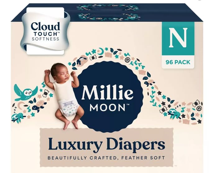 Image of Millie Moon Luxury Diapers - Size- N- 96ct