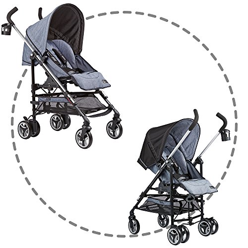 Buggy S5 24 Sportwagen Karre Kinderwagen leicht Reisebuggy schwarz rückwärtsgerichtet, mit Liegeposition, ab Geburt nutzbar, bis 25kg belastbar