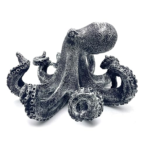 Estatua Vintage de Pulpo 10 Pulgadas Plateada miniatura 4