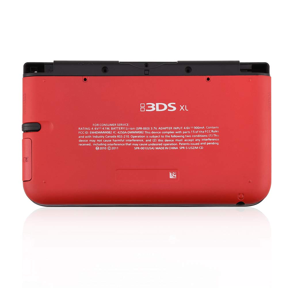 Komplettes Gehäuse, Reparaturteile, Komplettes Ersatz-Cover-Shell-Kit für 3DS XL, Schwarz (Rot)
