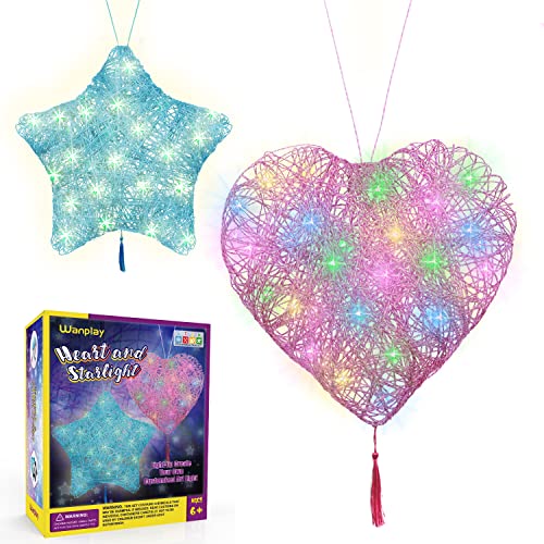 Crafts Art Kit for Kids,3D String Art Kit with Glowing Heart and Star Lantern Will Inspire Imagination Which is Ideal Crafts Gifts That Suitable for Ages 8-12 Years Boy and Girls