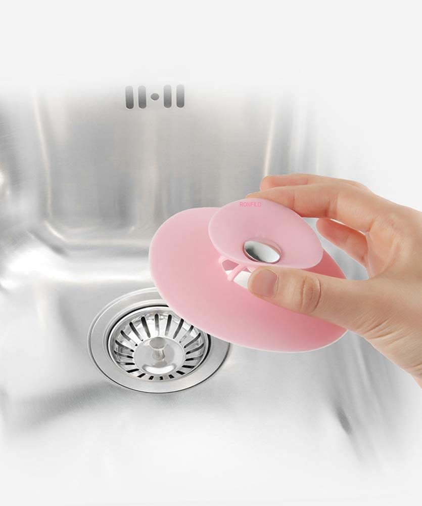 RONFILD 2 in 1 Home Bathroom Kitchen Silicone Sewer Sink Bathtub Wash-Basin Sealer Cover Drainer Water Stopper with Hair Catcher (Random Color Pack of-1) (B0B4SFXR6V) Amazon Price History, Amazon Price Tracker