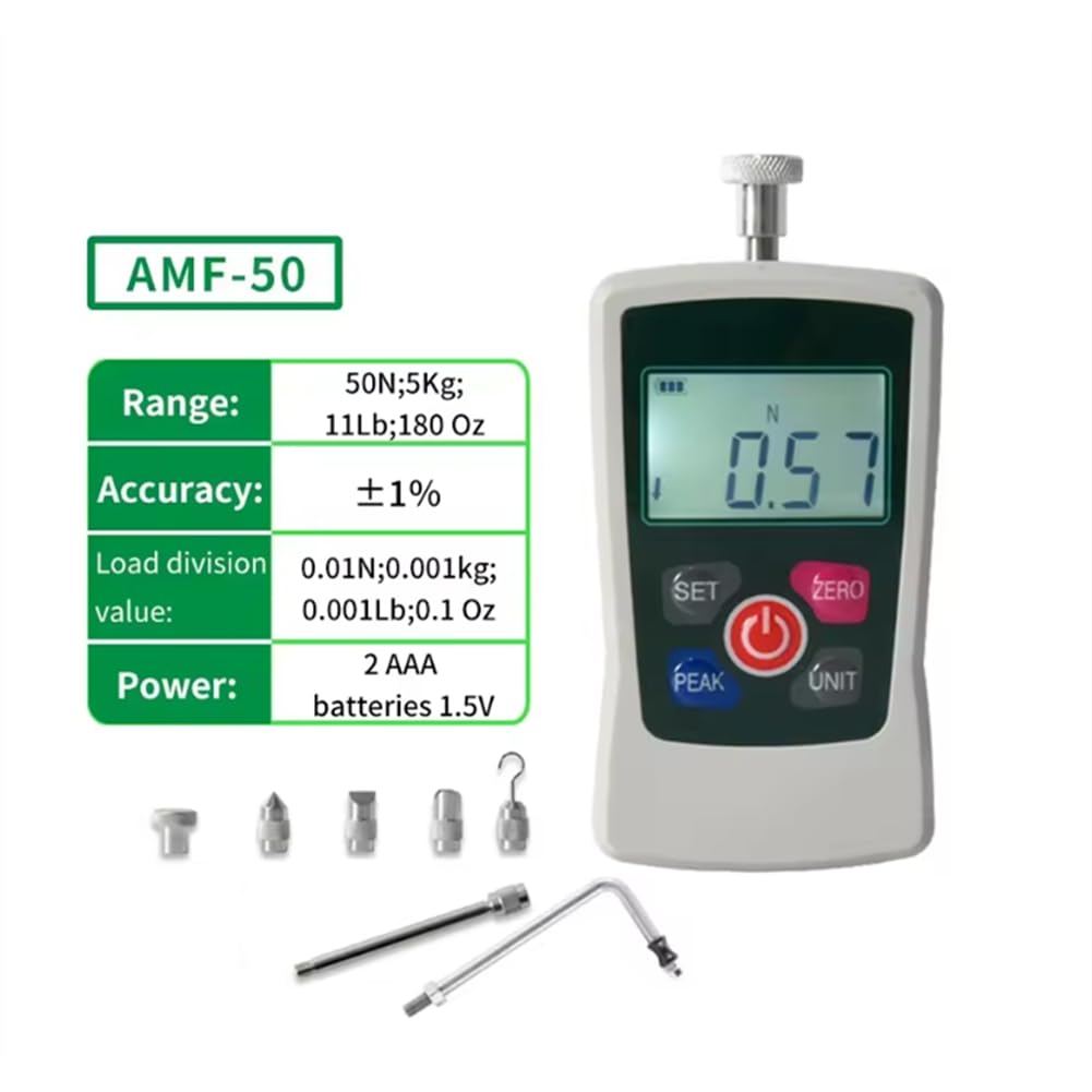 Dinamómetro de Fuerza de Gatillo de 50 11 Lb/5 Kg/180 Oz con Pantalla LCD Grande para Enseñanza de Mecánica Escolar.
