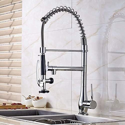 Robinet d'évier de cuisine à ressort en nickel brossé pour un style ferme moderne