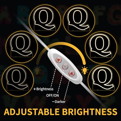Image of Light Up Letters Q, Led Marquee Letter Lights Neon Sign, 13.9 inch Height Decorative Lighted Alphabet Number, Battery /USB Powered Led Letters Lights for Wedding, Birthday, Party, Christmas or Home Decor