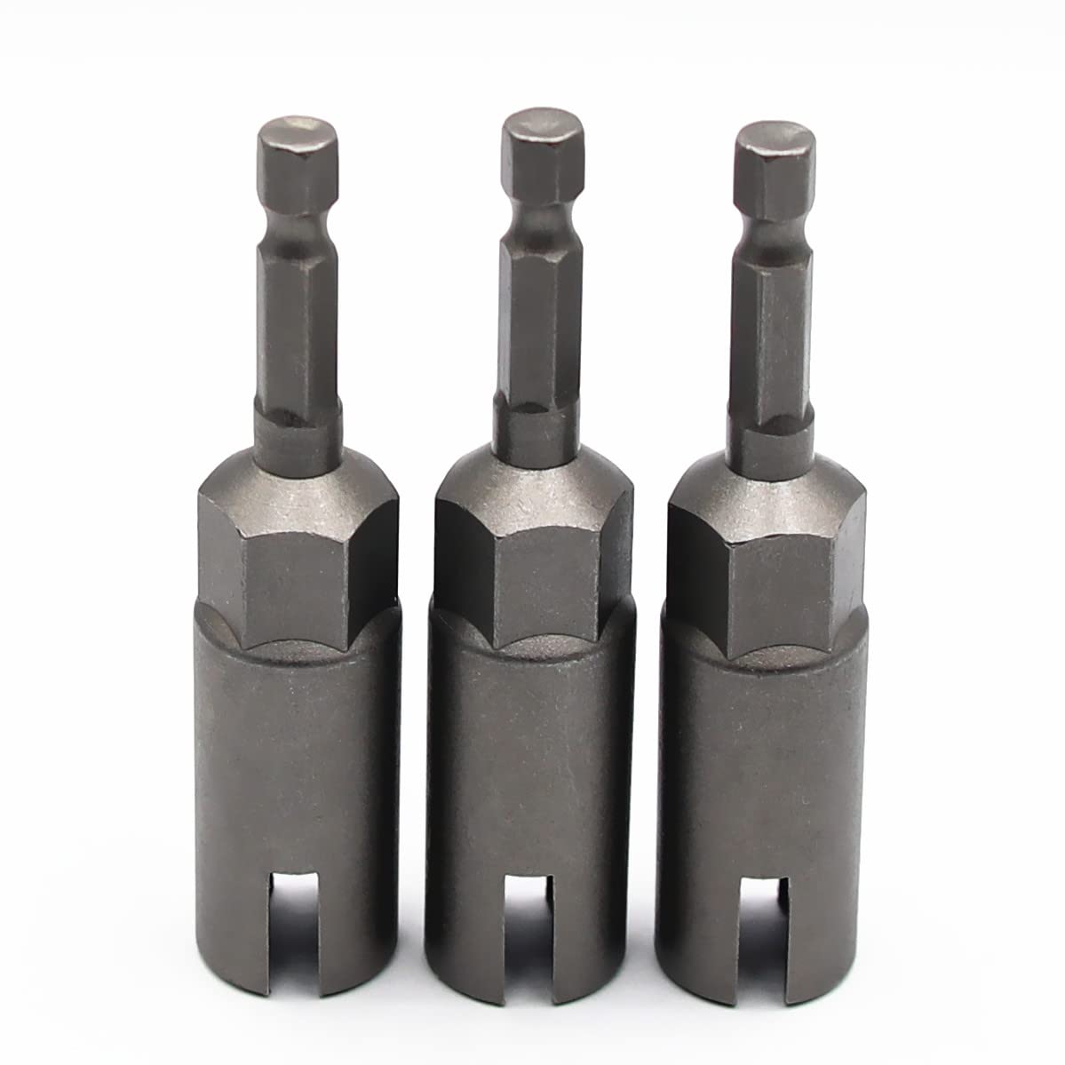 3PCS Deep Power Wing Nut Driver, 1/4" Hex Shank Slot Wing Nut Drill Bit Socket Wrenches Tool for Panel Nuts Screws Eye Q Hanger C Hook Bolt