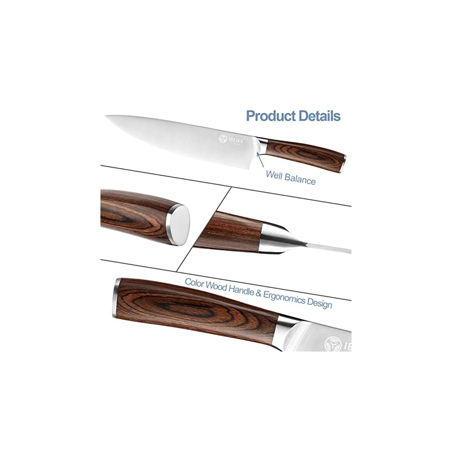 IBEIKE-7-Piece-Kitchen-Knife-Set-Professional-Japanese-Kitchen-Knives-High-Carbon-Stainless-Steel-Sharp-Blades-with-Well-Balanced-and-Ergonomic-Wood-Handle-for-Chef-Knife-Set IBEIKE 7-Piece Kitchen Knife Set, Professional Japanese Kitchen Knives, High Carbon Stainless Steel Sharp Blades with Well Balanced and Ergonomic Wood Handle for Chef Knife Set