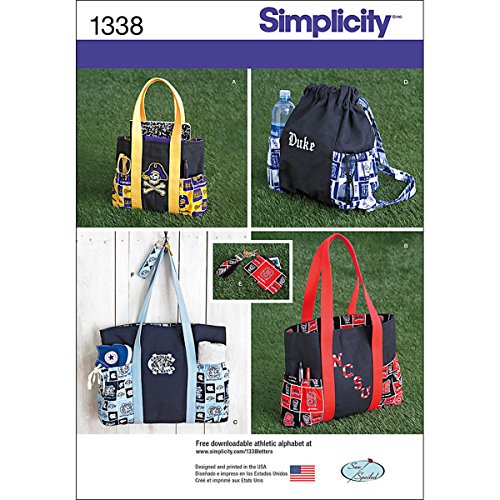 Simplicity 1338 Schnittmuster für Tragetasche, Rucksack und Münzbörse, Einheitsgröße