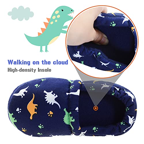 La Plage DM-200-DINOSAUR-US 2-3 Little Kid Dinosaur Indoor Wave-Like Slippers Warm Indoor Slip-On Slippers Size 2-3 Us Dinosaur thumb #1