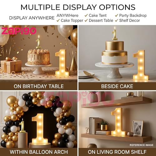 Image of Balloonistics LED Marquee Number 3 Light - Cordless Battery-Operated Light Up Number Sign for 3rd Birthday, Anniversary, Wedding, Party Decoration, Photo Booth Backdrop, Cake Table Decor