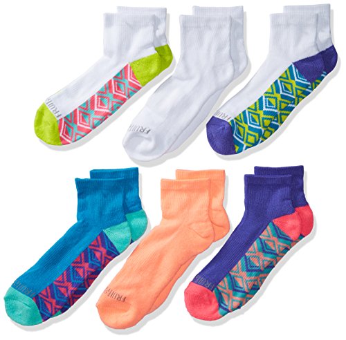 Fruit of the Loom Girls' Big Everyday Active Ankle Socks-6 Pair Pack