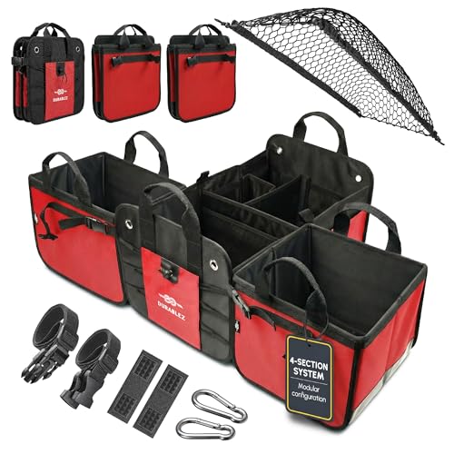 Extra-Large-Modular-Car-Trunk-Organizer-System-Red Extra Large Modular Car Trunk Organizer System, Red - Image 1