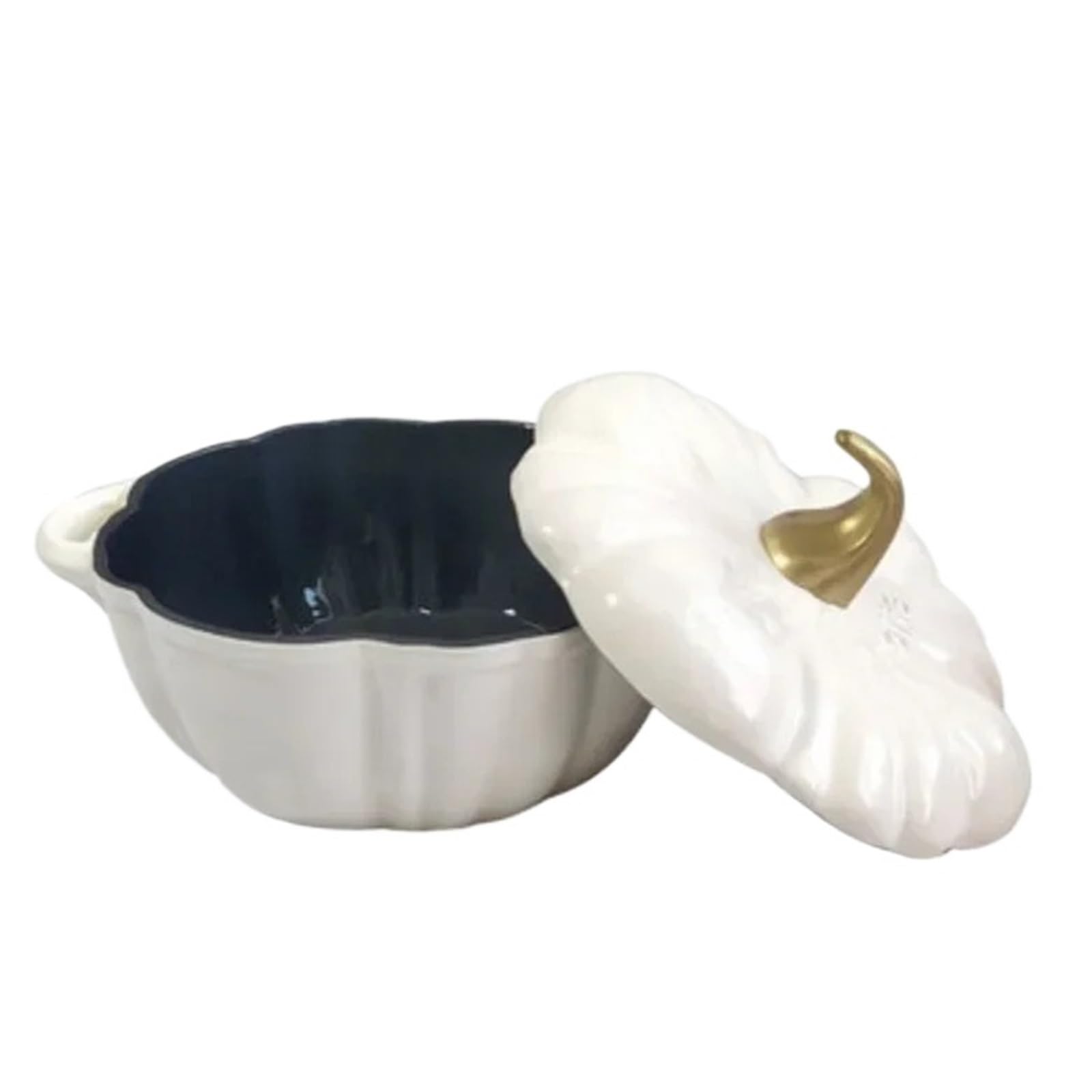 Horno holandés de calabaza Olla pequeña de esmalte con forma calabaza, interior negro, ollas for sopa, utensilios cocina for guisos, olla confiable, 18 cm