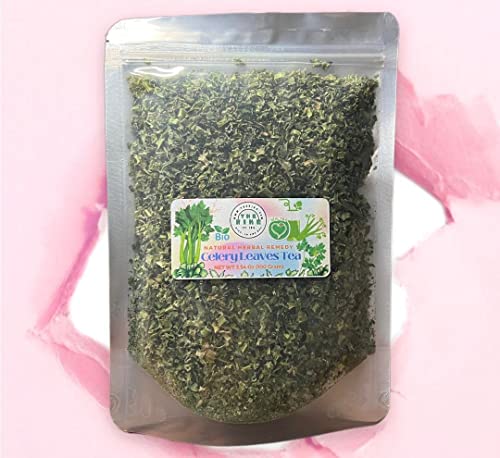 Celery Leaves Tea Apium graveolens Herbal Tea Organic Celery Leaf Flakes Herbal Medicine 100 Gram Celery Stalk for Skin Health, antioxidants, boost immune system