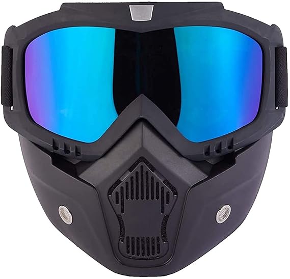 SARTE TPU Open Face Goggle Mask (Black, Pack of 1) for Unisex
