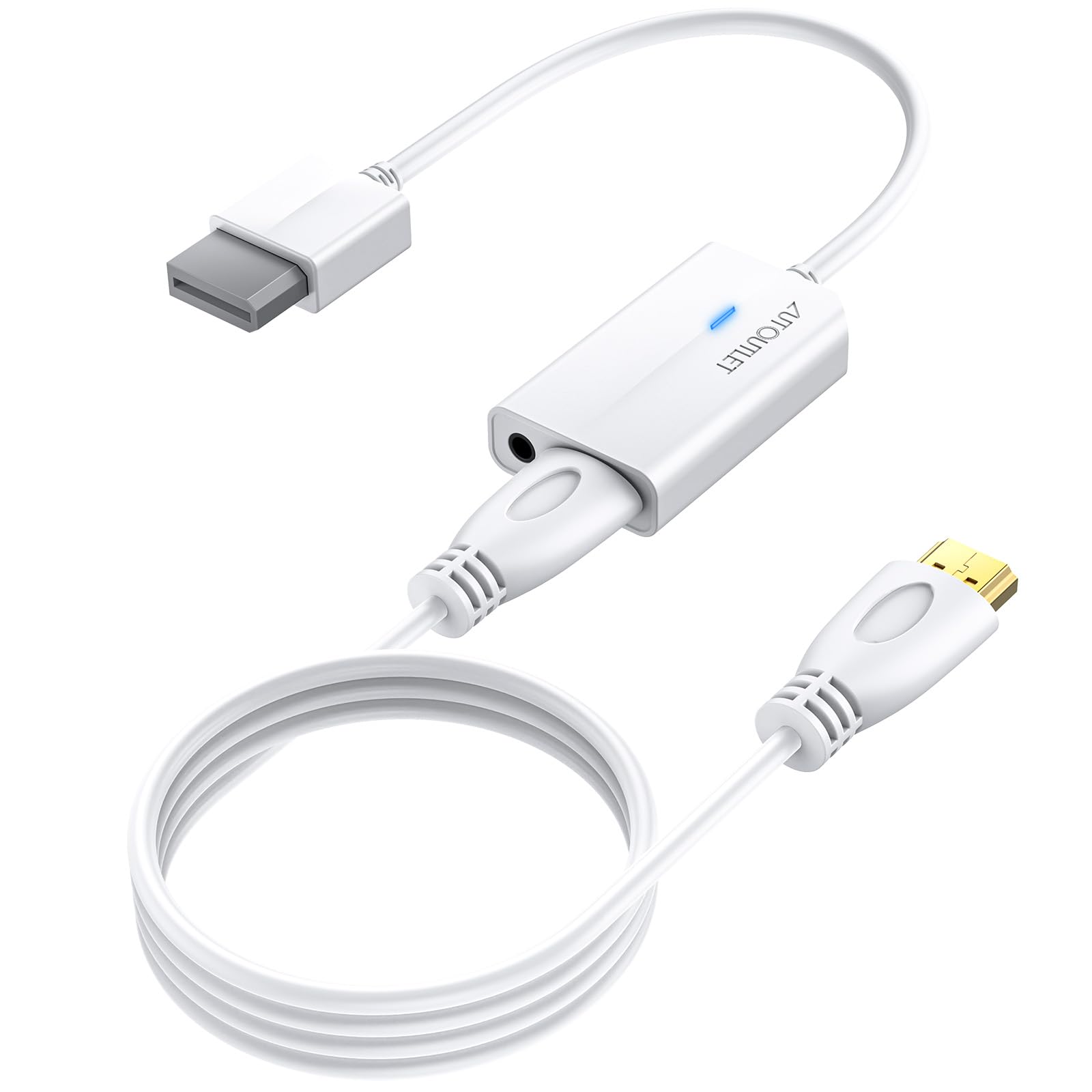 AUTOUTLET Wii to HDMI Converter 1080P with 6ft High Speed HDMI Cable Wii2 HDMI Adapter with Blue Indicator, Output Video&Audio with 3.5mm Jack Audio Compatible with Full HD Devices-image-23