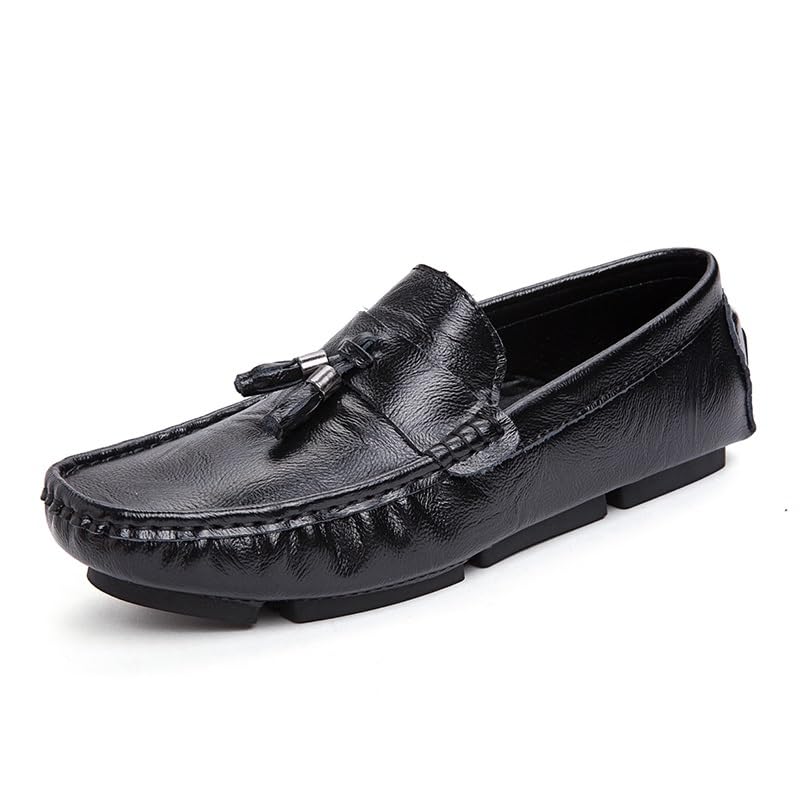Men's Loafers Shoes Square Toe with Tassel Moccasins Driving Loafers Slip Resistant Flat Heel Comfortable Walking Outdoor Slip-on