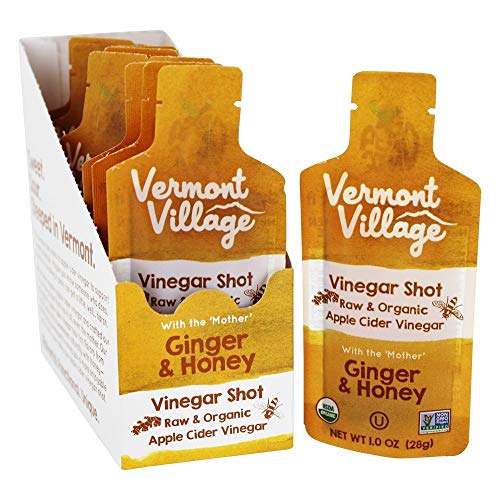 Vermont Village - Organic Apple Cider Vinegar Shots With the Mother Ginger & Honey - 12 Pack