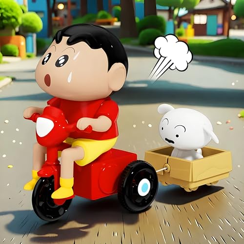 Image of Shiin- Chaan Action Figure with Shiro | Funny Scooter Cartoon Toy | Car Dashboard & Desk Decoration Showpiece | Cute Collectible Gift for Kids, Fans & Adults (Ages 6+)