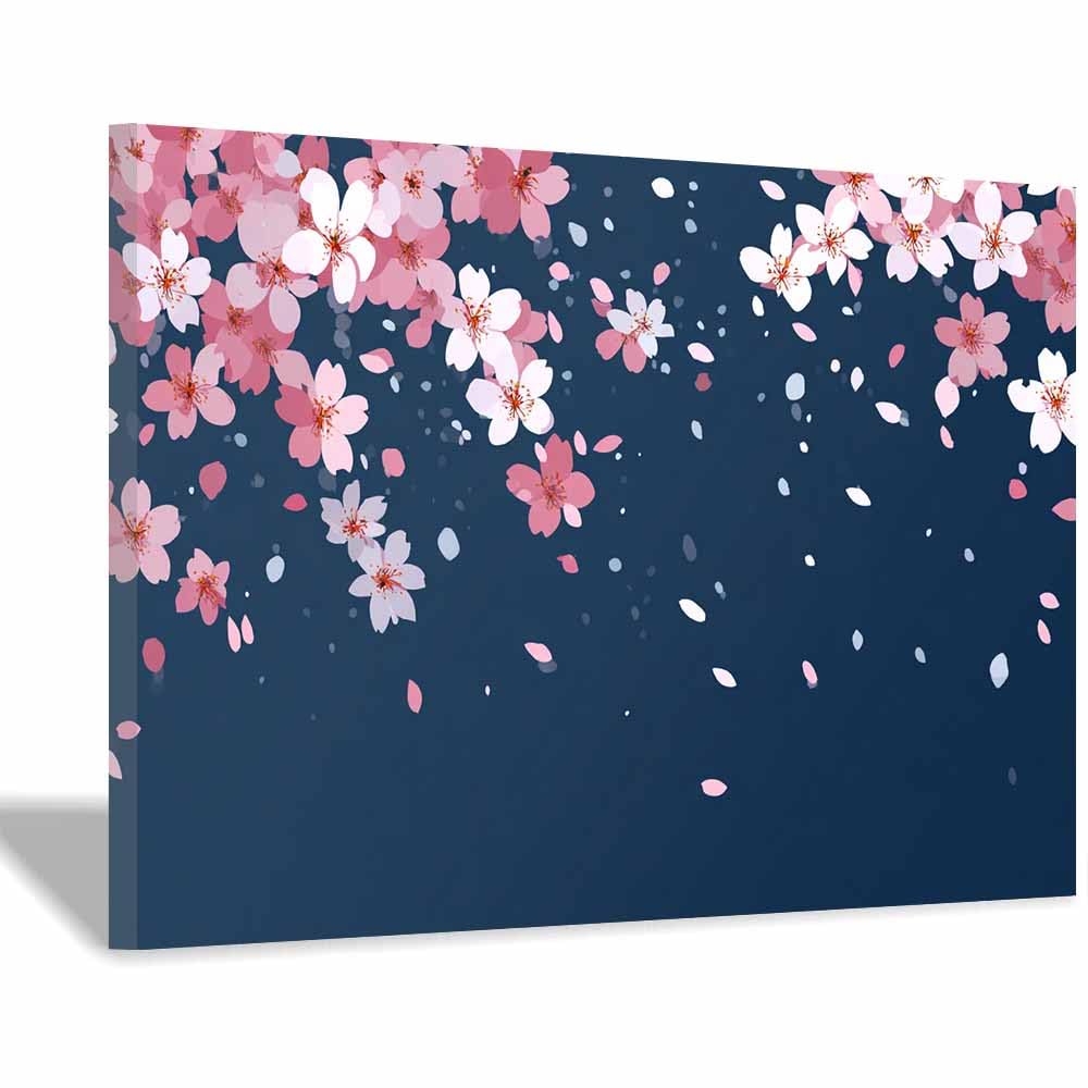 ZAMAEIU Natural Scenery Painting Scattering petals Pictures Artwork, Contemporary Wall Art Large Size, Room Aesthetic Home Decor,Living Room,Bedroom(pink)-60x90cm Framed