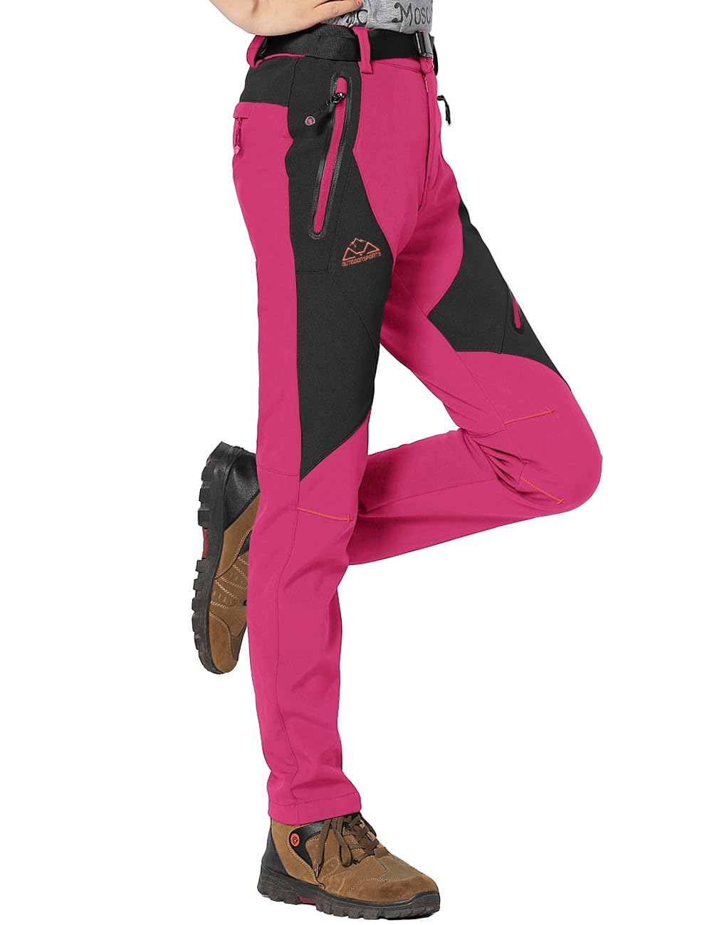 Rdruko Pantaloni da sci da donna, impermeabili, imbottiti, caldi, in softshell, invernali, per attività all'aria aperta, antivento, per attività all'aperto