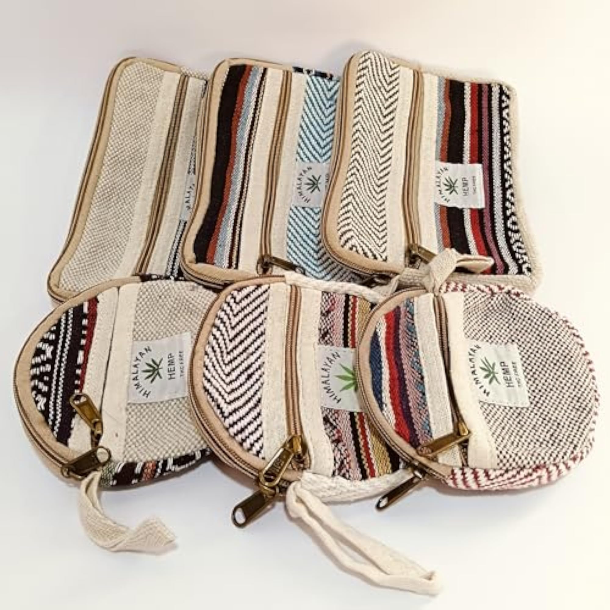 Hemp Ethnic Pattern Pouch Bag Set, Traditional Design