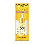 POND’S Sun Miracle SPF 50 PA++ Sunscreen Serum – Protect & Bright, With 1.25% Niacinamide, Prevent & Fade Dark Spots, Lightweight, No White Cast 14ml